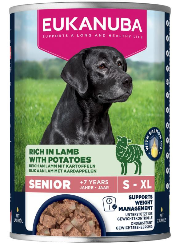 Eukanuba Senior met lam en aardappel natvoer hond