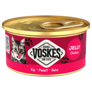 Voskes Jelly kip natvoer kat 1 tray (24 x 85 g)