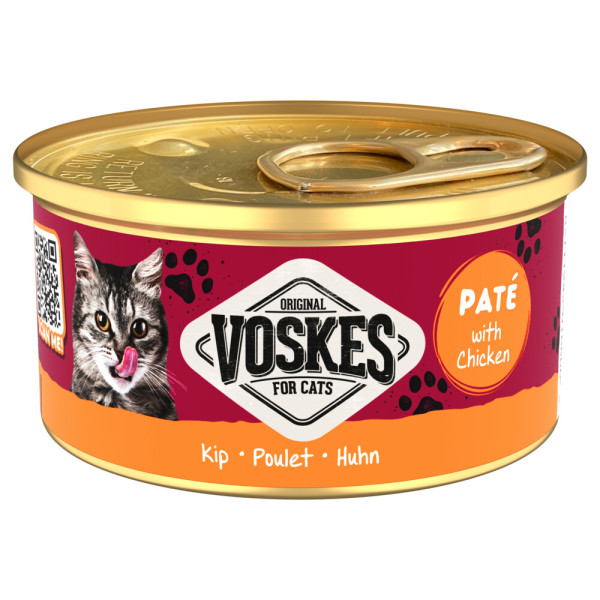 Voskes Voskes Paté met kip natvoer kat 2 trays (48 x 85 g)