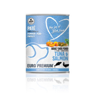 Euro Premium Adult kalkoen met tonijn en zalm paté natvoer hond 1 tray (6 x 400 g)