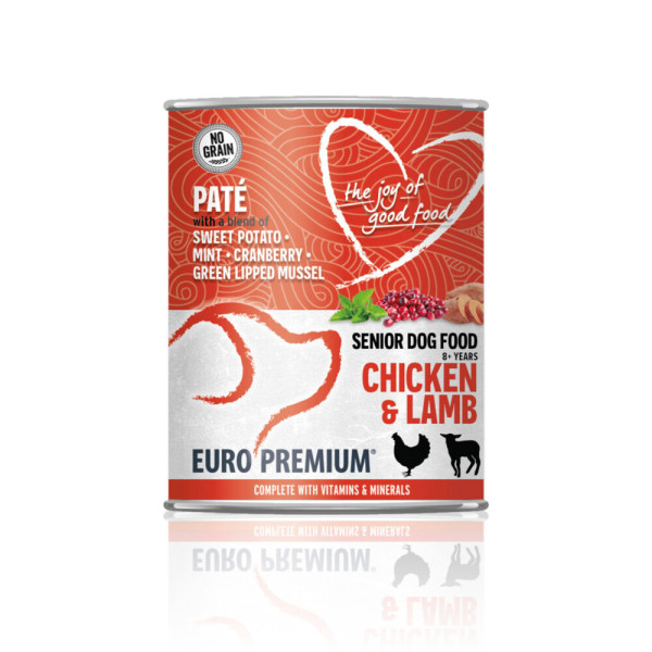 Euro Premium Euro Premium Senior kip en lam paté natvoer hond 1 tray (6 x 400 g)