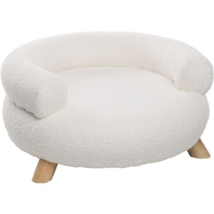 Sofa Deteno ligstoel rond voor hond en kat wit