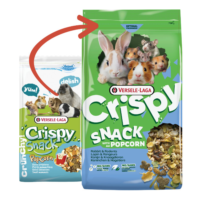 Versele-Laga Crispy Snack met popcorn voor konijnen en knaagdieren