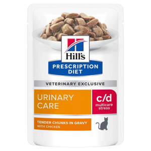 Hill's Prescription Diet C/D Multicare Stress Urinary Care met kip maaltijdzakje multipack 2 dozen (24 x 85 g) afbeelding 1