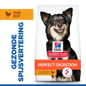 Hill's Adult Perfect Digestion Small & Mini met kip & bruine rijst hondenvoer 2 x 6 kg