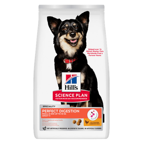 Hill's Adult Perfect Digestion Small & Mini met kip & bruine rijst hondenvoer