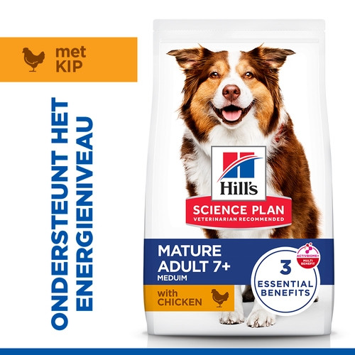 Hill's Mature Adult 7+ Medium met kip hondenvoer