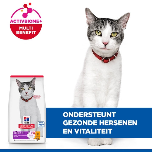 Hill's Senior 11+ met kip kattenvoer