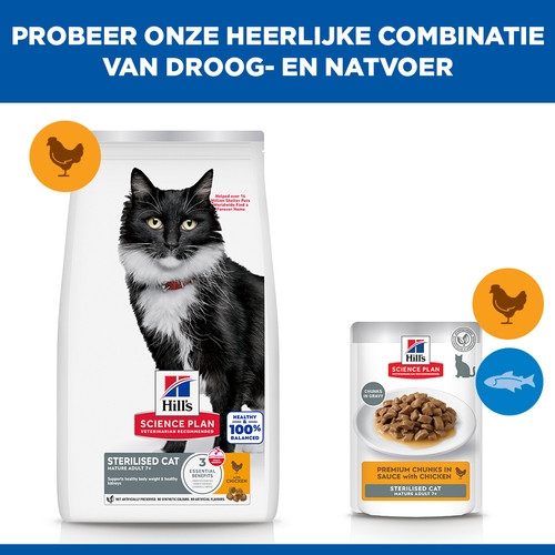 Hill's Mature Adult Sterilised Cat met kip kattenvoer