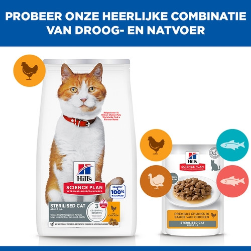 Hill's Adult Sterilised Cat met kip kattenvoer