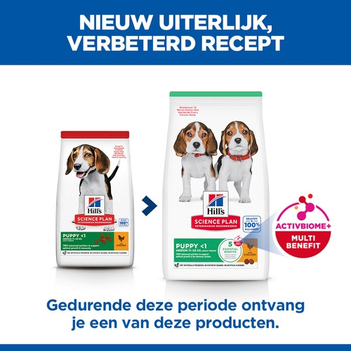 Hill's Puppy Medium met kip hondenvoer