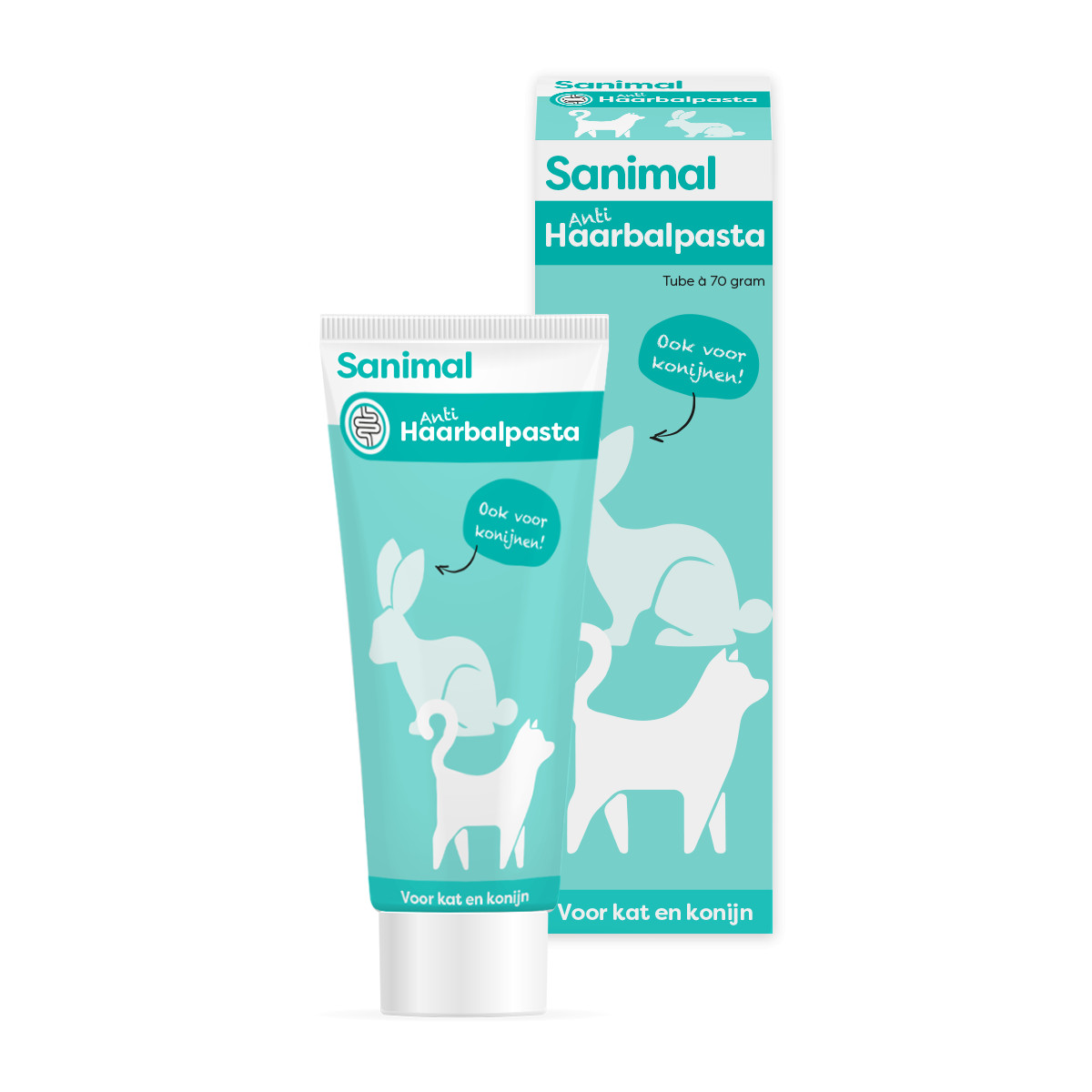 Sanimal anti haarbalpasta voor kat en konijn