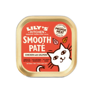 Lily's Kitchen Paté kip met zalm natvoer kat 1 tray (19 x 85 g)