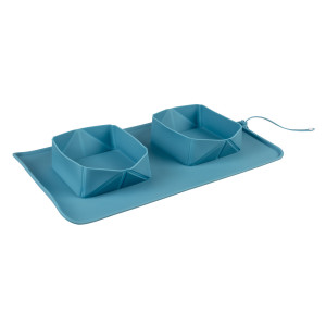 Silicone voerbakjes voor op reis (duo, oprolbaar) Per stuk