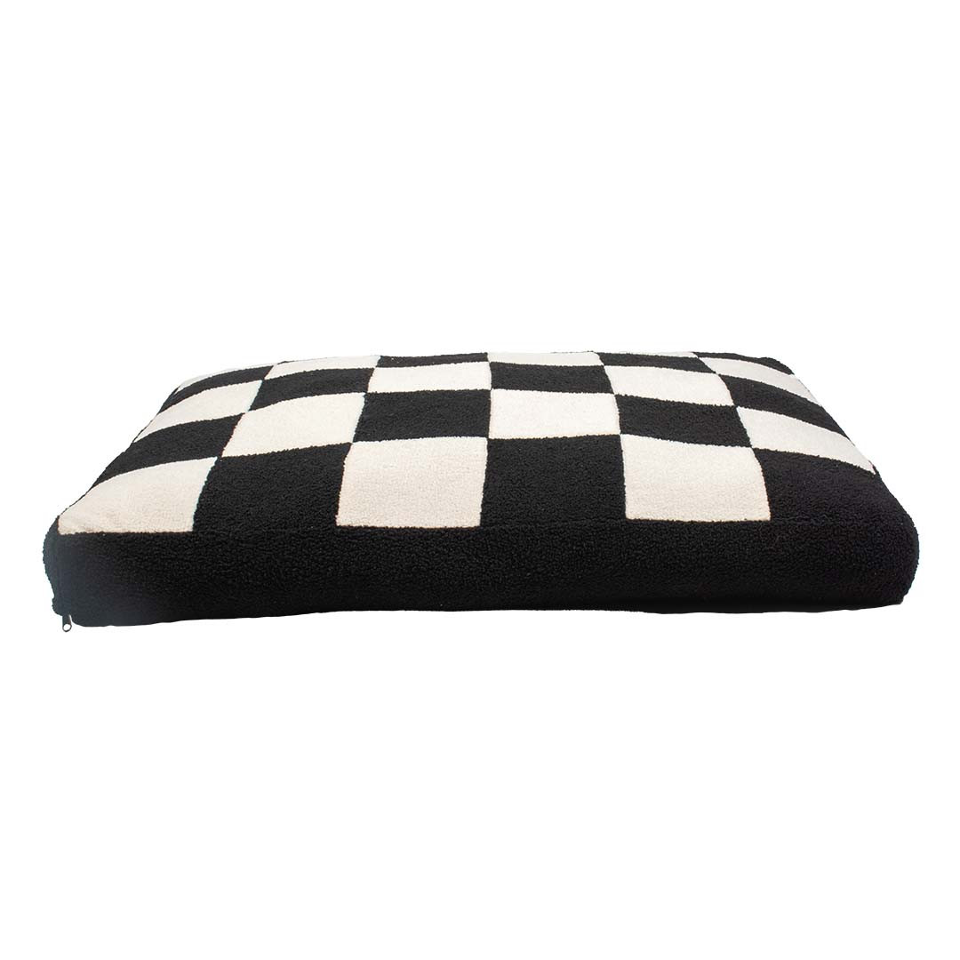 Cozy Block hondenkussen zwart/wit