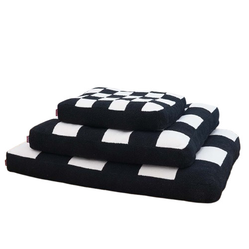 Cozy Block hondenkussen zwart/wit