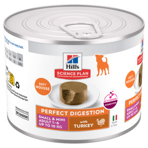Hill's Adult Perfect Digestion Small & Mini mousse nat hondenvoer met kalkoen blik 12 x 200 g