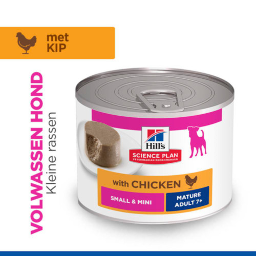 Hill's Mature Adult 7+  Small & Mini mousse met kip natvoer hond