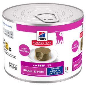 Hill's Mature Adult 7+ Small & Mini mousse nat hondenvoer met rund blik 12 x 200 g
