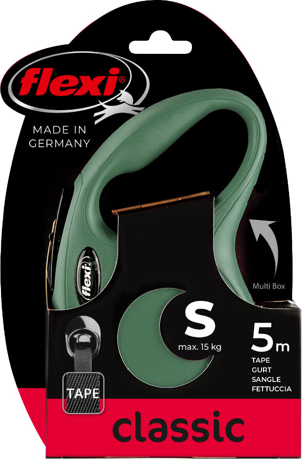 Flexi Classic Tape rollijn 5 meter olijfgroen