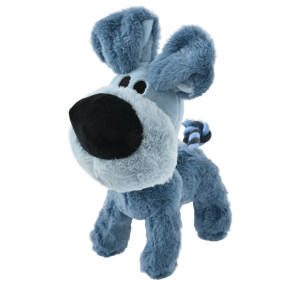 Woezel & Pip pluchen hondenspeelgoed met piep (30 cm) Charlie (zwart/wit)