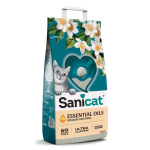 Sanicat Essential Oils Ultra Clumping White Jasmine kattenbakvulling 2 x 10 kg