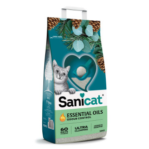 Sanicat Essential Oils Ultra Clumping Cedar & Eucalyptus kattenbakvulling 2 x 10 kg