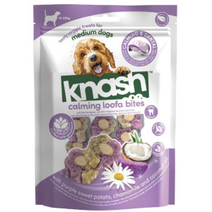 Knash Calming Woofa Bites met paarse zoete aardappel, kamille en kokosolie hondensnack 100 g