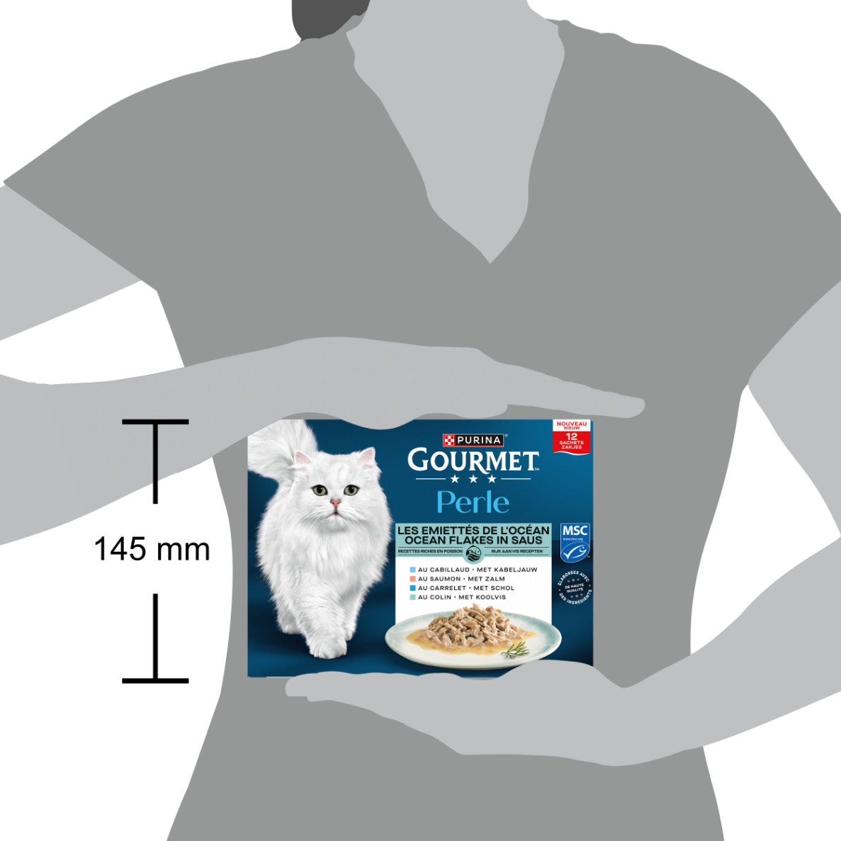 Purina Gourmet Perle Duo met zalm-koolvis, zalm-witvis, zeevis-tonijn of sardine-tonijn natvoer kat (12x85 g)