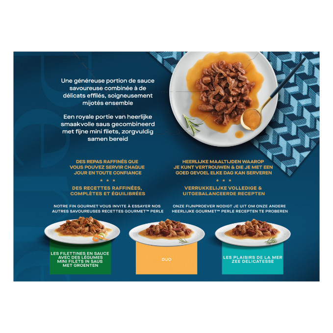Gourmet Perle Sauce Delight- rund/kip/tonijn/zalm nat kattenvoer 85g zakje