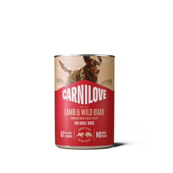 Carnilove Carnilove lam en wild zwijn natvoer hond (blik) 1 tray (6 x 400 g)