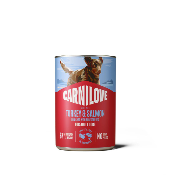 Carnilove Carnilove zalm en kalkoen natvoer hond (blik) 1 tray (6 x 400 g)