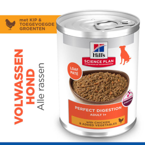 Hill's Adult Perfect Digestion met kip nat hondenvoer 363g blik