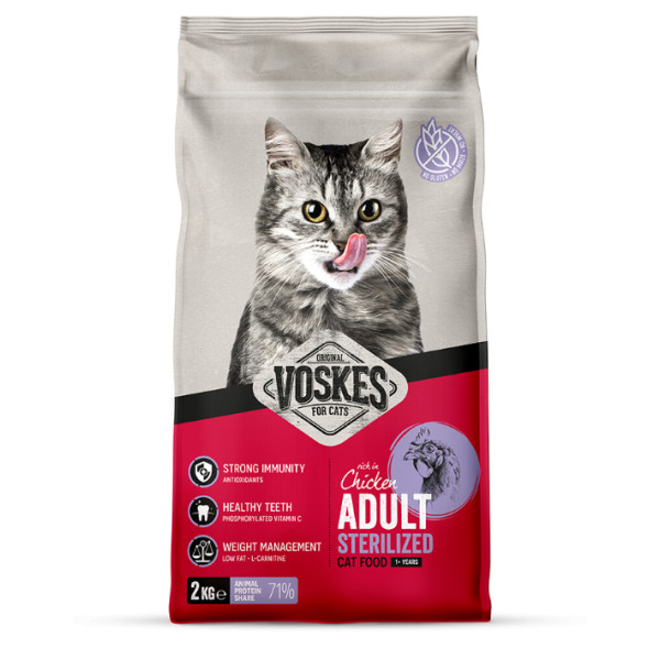 Voskes Voskes Adult Sterilized met kip kattenvoer 7 kg