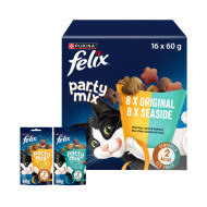 Felix Party Mix Original / Seaside kattensnoep 16 x 60 g