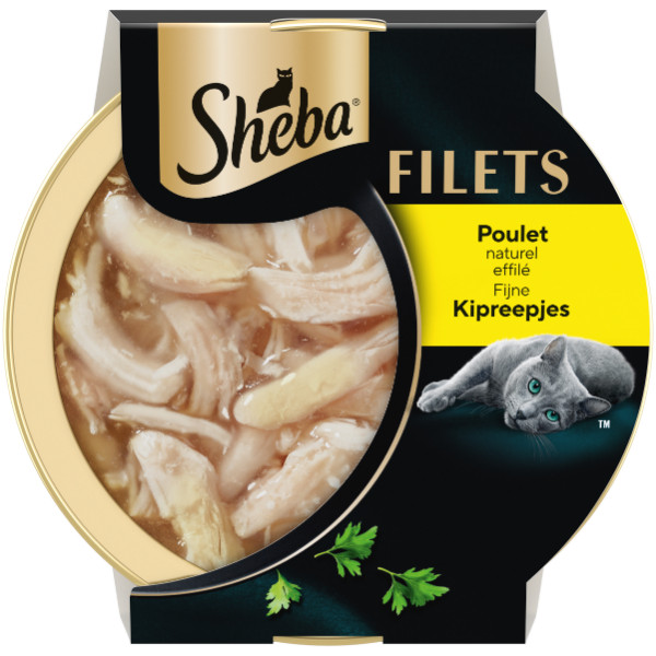 Sheba Sheba Filets kipreepjes in saus natvoer kat (kuipjes 60 g) 2 verpakkingen (32x 60 g)