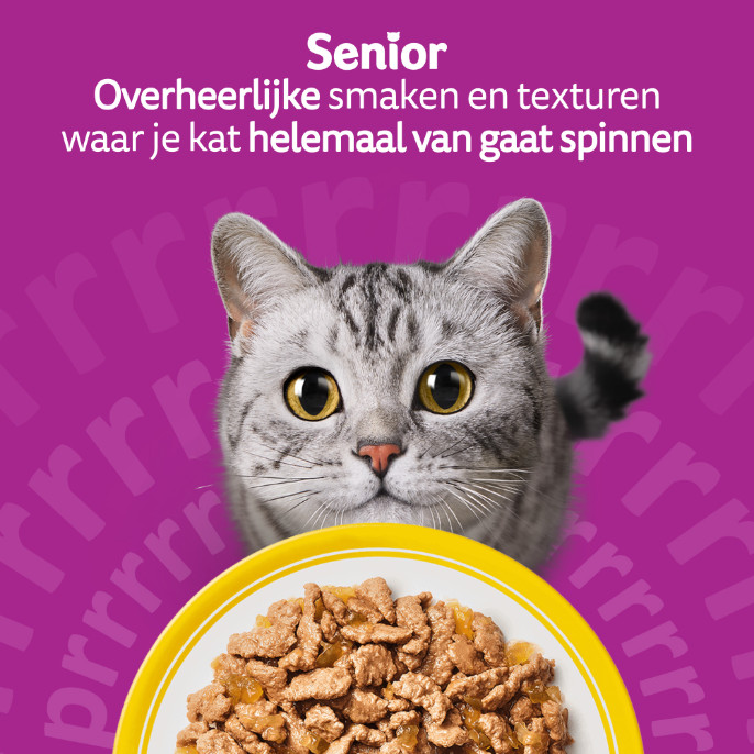 Whiskas 7+ Gevogelte Selectie in gelei natvoer kat multipack (zakjes 85 g)