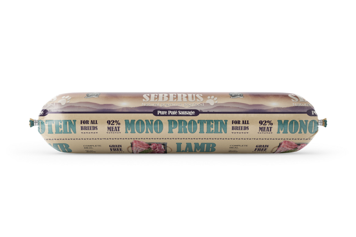 Seberus graanvrije worst monoproteïne lam voor de hond (400 g)