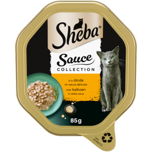 Sheba Kattenvoer Nat Sauce Collection Kalkoen in Witte Saus 85 gr