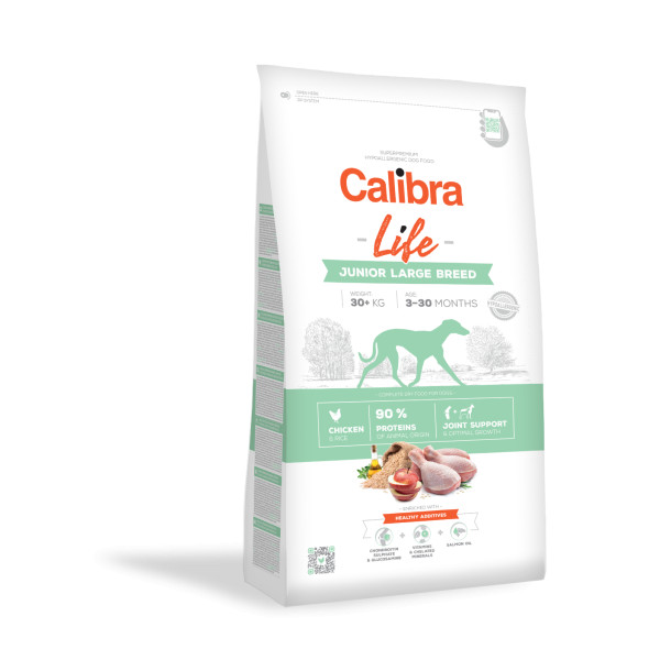 Calibra Calibra Life Junior Large Breed kip en rijst hondenvoer 12 kg