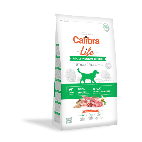 Calibra Calibra Life Adult Medium Breed lam en rijst hondenvoer 12 kg