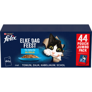 Felix Kattenvoer Pouch in Gelei Multipack Elke Dag Feest Vis Selection