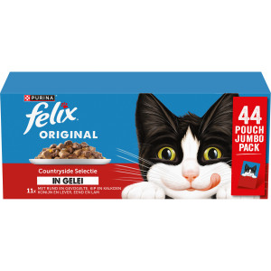 Felix Original Countryside Selectie in gelei natvoer kat (jumbopack) Per doos (44 x 85 g)