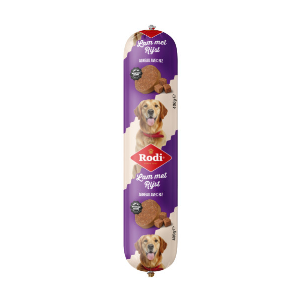 Rodi Rodi worst lam met rijst voor de hond 18 x 400 g
