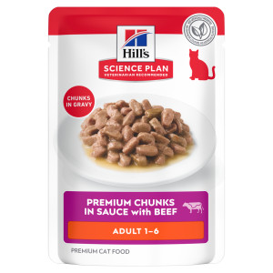 Hill's Adult nat kattenvoer met rund maaltijdzakje multipack 2 dozen (24 x 85 g)