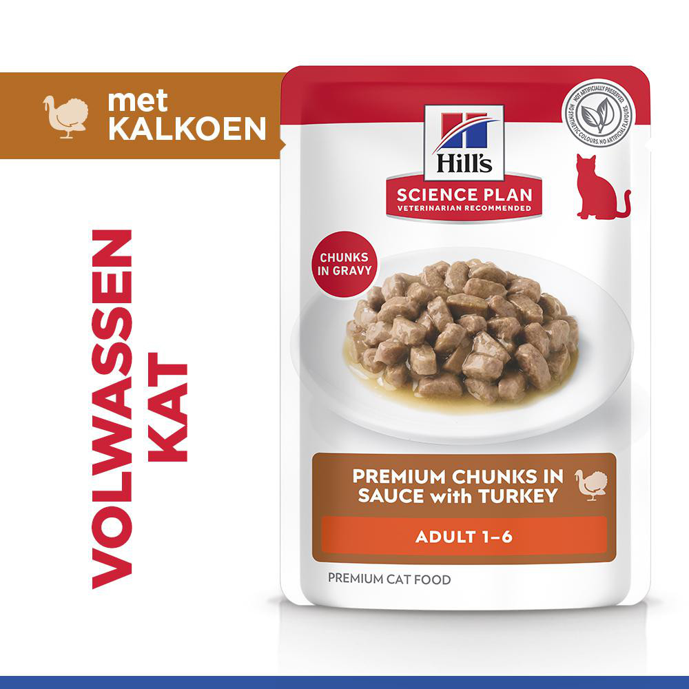 Hill's Adult nat kattenvoer met kalkoen maaltijdzakje multipack