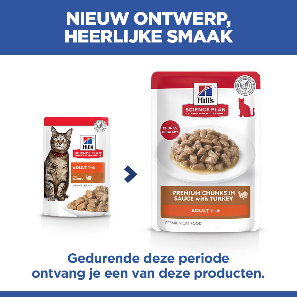 Hill's Adult nat kattenvoer met kalkoen maaltijdzakje multipack