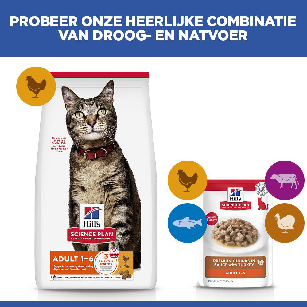 Hill's Adult nat kattenvoer met kalkoen maaltijdzakje multipack