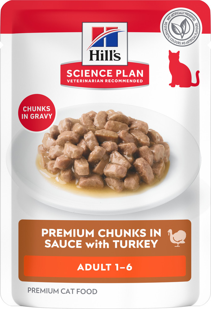 Hill's Adult nat kattenvoer met kalkoen maaltijdzakje multipack