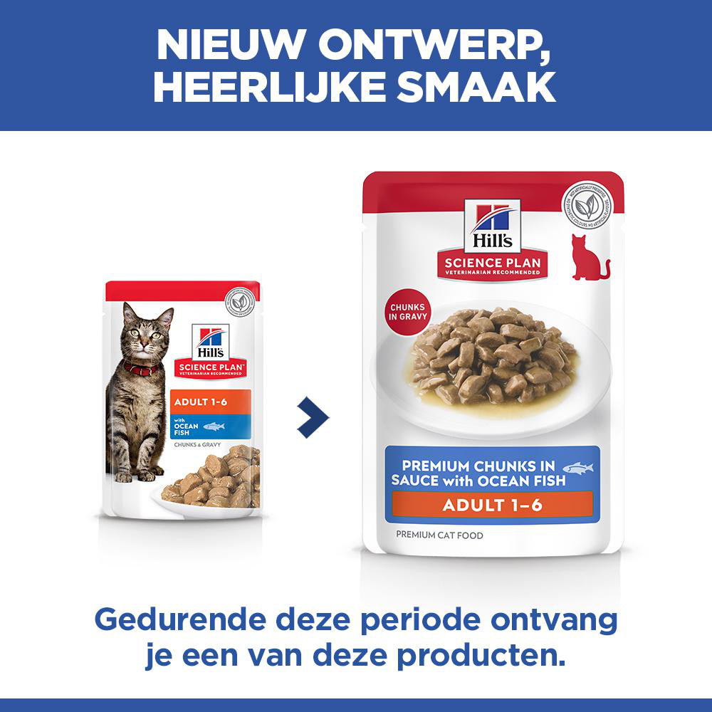 Hill's Adult nat kattenvoer met zeevis maaltijdzakje multipack
